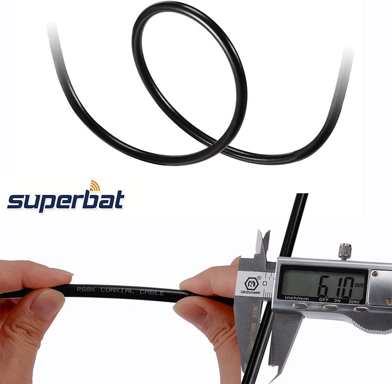 Superbat CB Coax Cable 18ft PL259 UHF Male to Male Low Loss RG8x Coaxial Cable Jumper 50 Ohm for CB HAM Radio Antenna Position Coaxial Switch Dummy Load SWR Meter - Image 4
